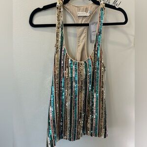 Alice + Trixie Multicolor Sequin Tank Top